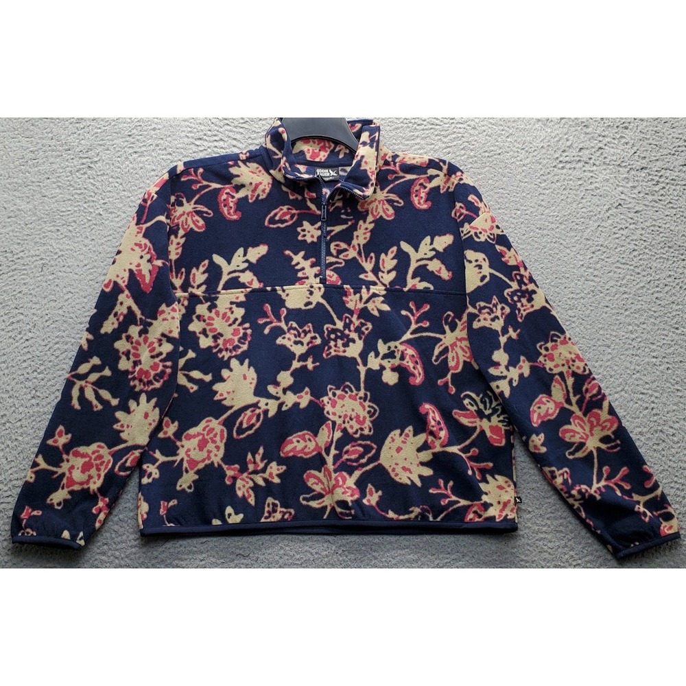 Eddie Bauer Quest 2.0 1/4 Zip Pullover Womens M Multi Floral Fleece Long Sleeve